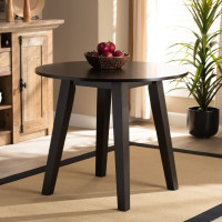 Baxton Studio RH7230T-Dark Brown-35-IN-DT Ela Modern and Contemporary Dark Brown Finished 35-Inch-Wide Round Wood Dining Table